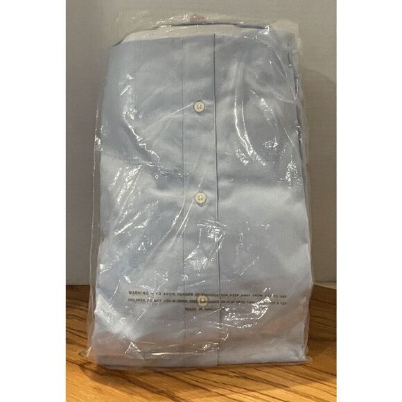 Perry Ellis Portfolio Button Up Blue Shirt 100% Cotton 15 32/33 - Picture 2 of 4